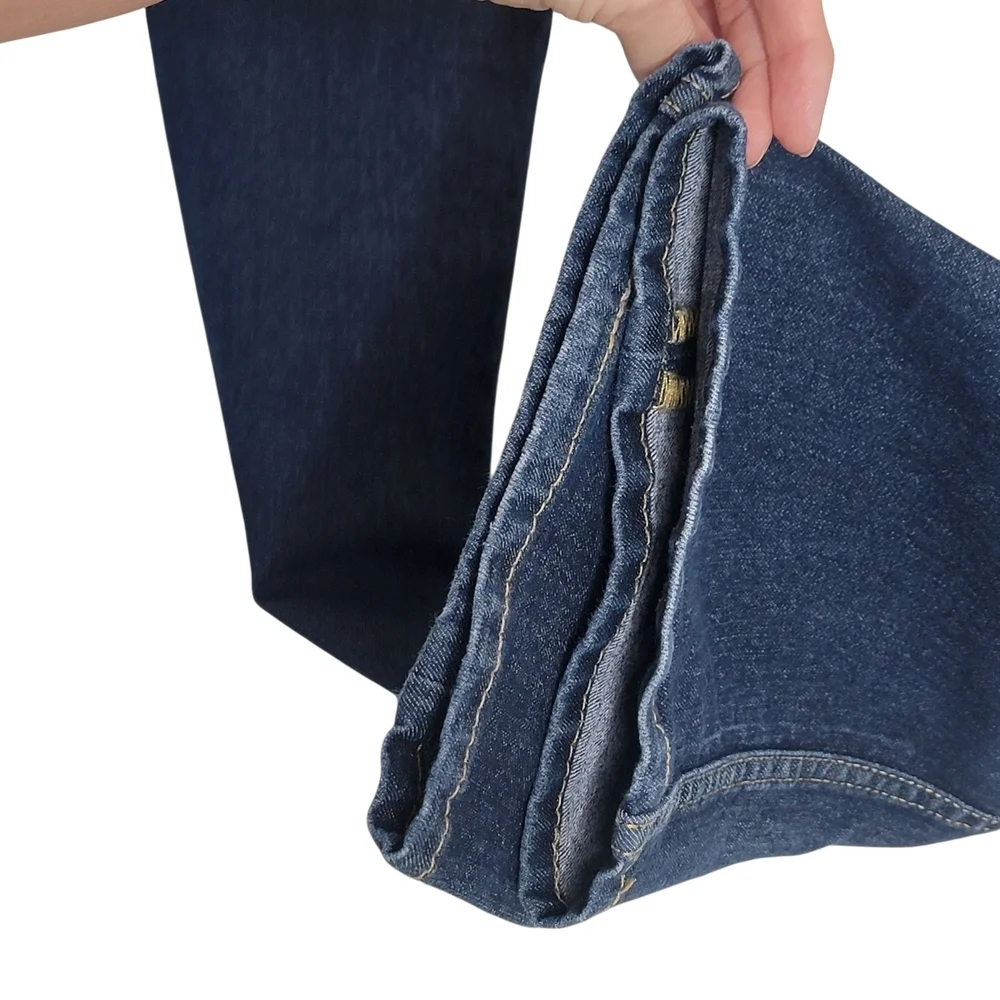 Levi's 513 Blue Dark Wash Distressed Jeans Men's Classic Size 32 X 32